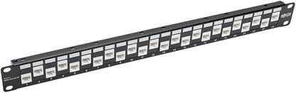 TRIPP LITE 24-Port Cat6a Cat6 Cat5e Feed-Through Patch Panel Offset w/Cable by TrippLite