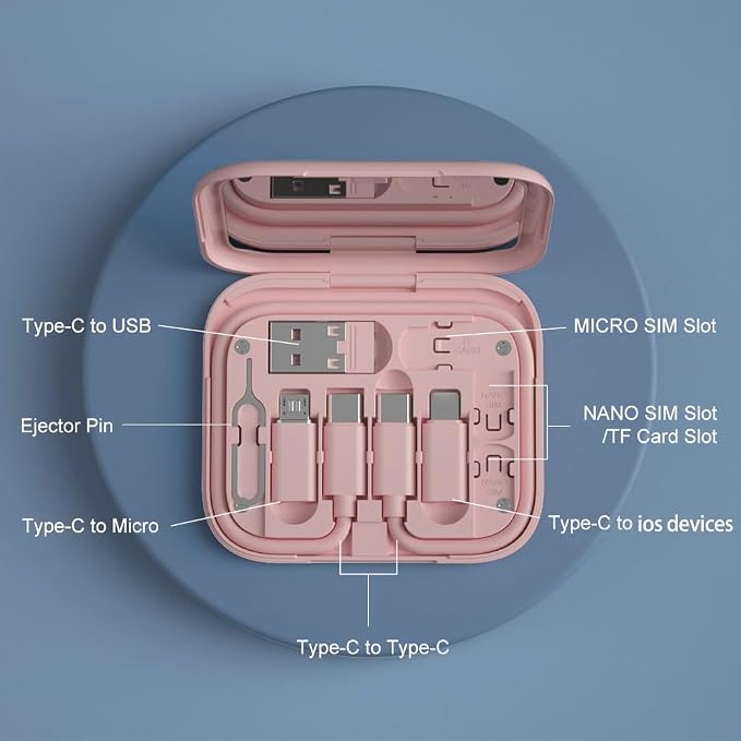 USB-C to USB Adapter, USB C Male Cable Box Contains Makeup Mirror/USB C - Image 4