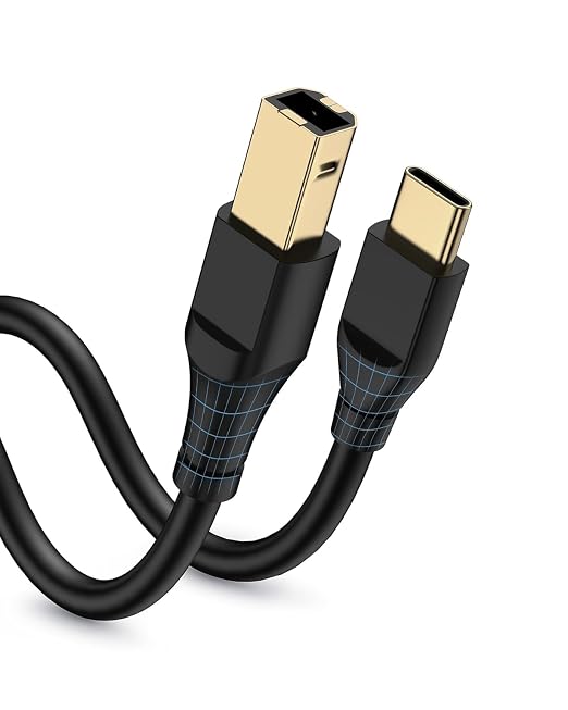 Printer Cable 10ft, Scanner USB C to USB B Cable by Bordsek
