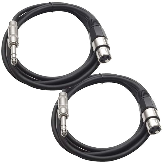 Seismic Audio - SATRXL-F6-2 Pack of 6 Foot 1/4 Inch TRS to XLR Female Patch by SeismicAudio