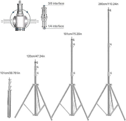 Stainless Steel Photography Video Tripod Stand, Spring Cushioned Heavy Duty - Image 3