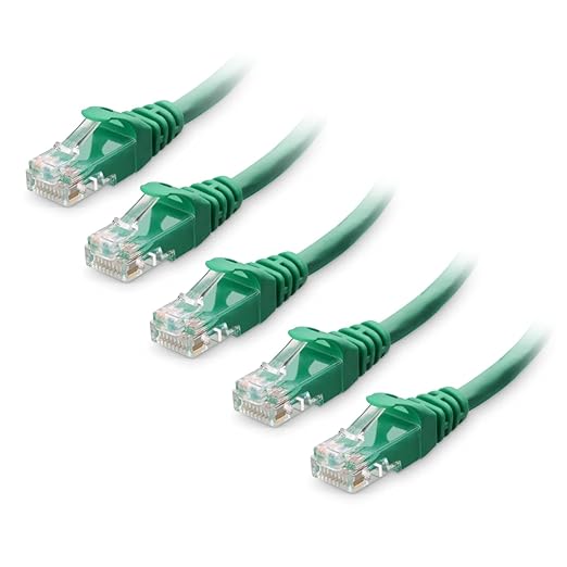 Cable Matters 10Gbps 5-Pack Snagless Short Cat 6 Ethernet Cable - 1ft by CableMatters