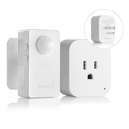 RAYZEEK Wireless Motion Sensor Plug Kits, No-Wire Mini PIR Sensor Switch by RAYZEEK