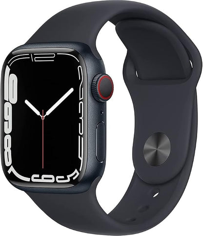 Apple Watch Series 7 GPS + Cellular, 45mm Midnight Aluminum Case by Amazon+Renewed