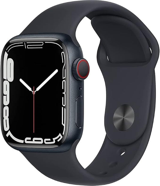 Apple Watch Series 7 GPS + Cellular, 45mm Midnight Aluminum Case by Amazon+Renewed
