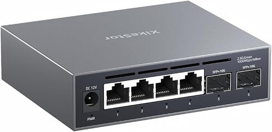 6-Port 2.5G Web Managed Ethernet Switch, VLAN/QoS/STP/IGMP/LACP Supported by XikeStor
