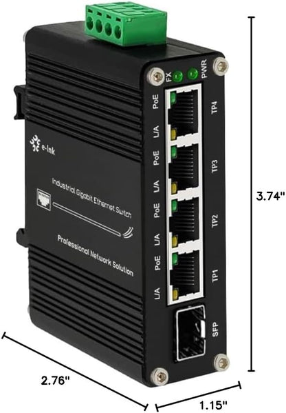 Mini Industrial 4 Port 10/100/1000Mbps Gigabit Ethernet POE + Switch - Image 7