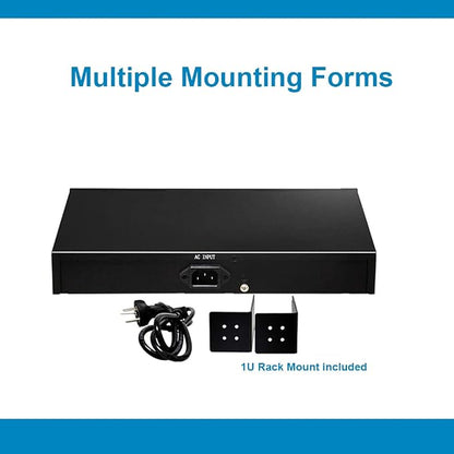 Real HD 16 Port PoE Switch, High Power 300W, 16 PoE+ 100Mbps Ports - Image 8