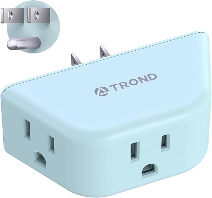 TROND Outlet Extender, 3 Way Angled Plug Splitter, 3-Prong Grounded Wall Outlet by TRONDOfficial