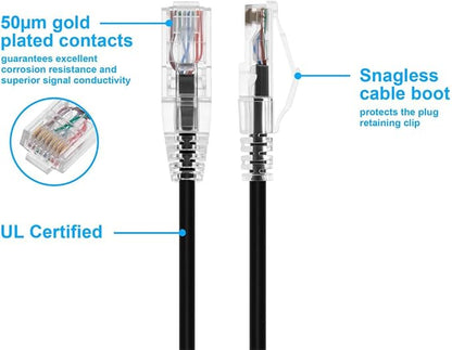 Monoprice Cat6 5ft Black Component Level Patch Cable UTP 28AWG 550MHz Pure Bare - Image 3