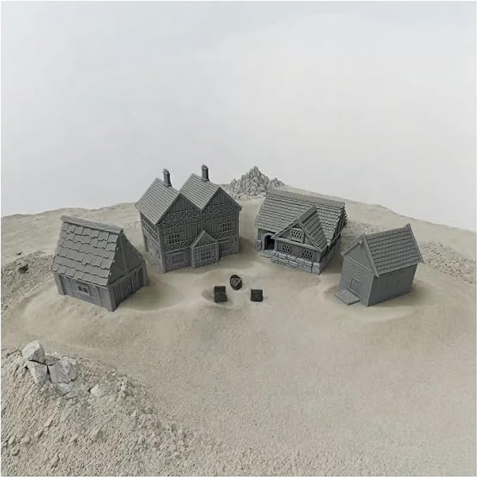 Paintable Tabletop Miniature Little Town Building Terrains Compatible - 18mm - Image 8