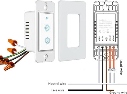 Nexete Smart Wi-Fi Double Light Switch, 2 in1 Single Pole Switch Compatible - Image 9