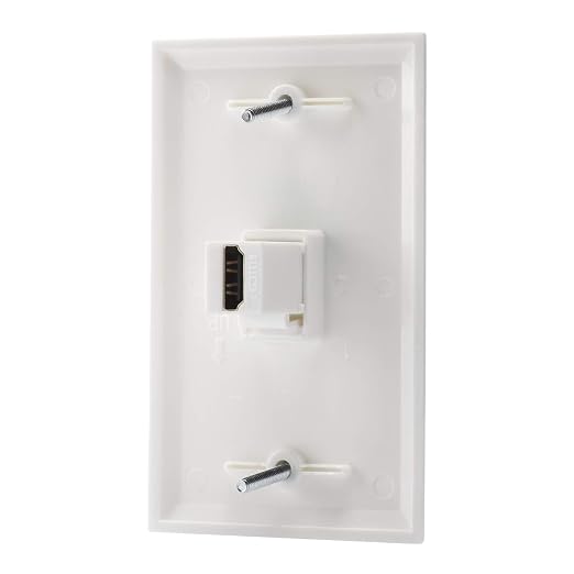 1 Port HDMI Female to Female Wall Plate in White - Image 2