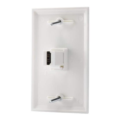1 Port HDMI Female to Female Wall Plate in White - Image 2