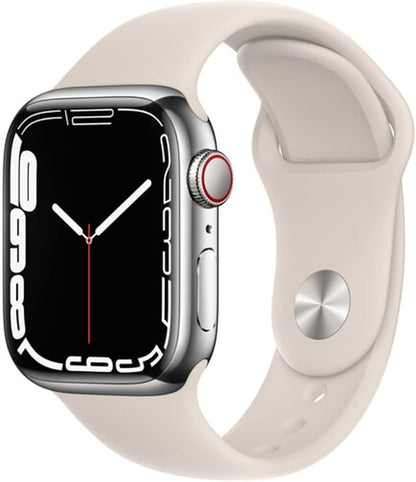 Apple Watch Series 7 Silver Stainless Steel Case by Amazon+Renewed
