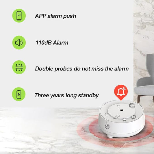 WiFi Water Leak Detector 3 Pack, Smart Water Alarm - Image 2