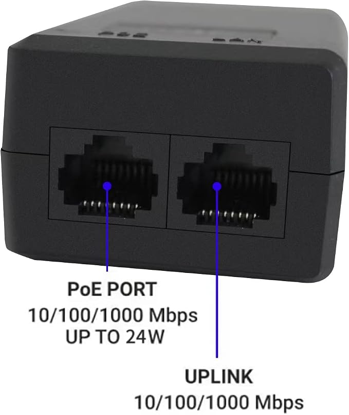 Real HD 48V 24W 0.5A POE Injector Adapter Power Supply, 10/100Mbps IEEE 802.3af - Image 2