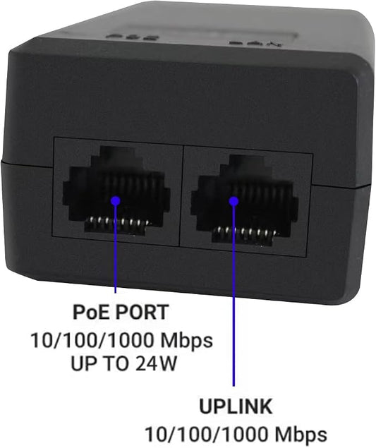 Real HD 48V 24W 0.5A POE Injector Adapter Power Supply, 10/100Mbps IEEE 802.3af - Image 2