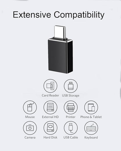 USB C Male to USB A Female Adapter, USB 3.2 GEN2 10Gbps High-Speed Data PD 60W - Image 3