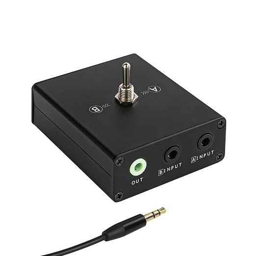 3.5 mm Audio Switcher, 2 Ports Audio Splitter Box Mini Headphone Manual by Adorila