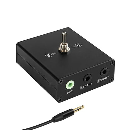 3.5 mm Audio Switcher, 2 Ports Audio Splitter Box Mini Headphone Manual by Adorila