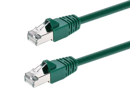 Monoprice Cat6A 10ft Green Patch Cable Double Shielded 26AWG 10G Pure Bare by Monoprice