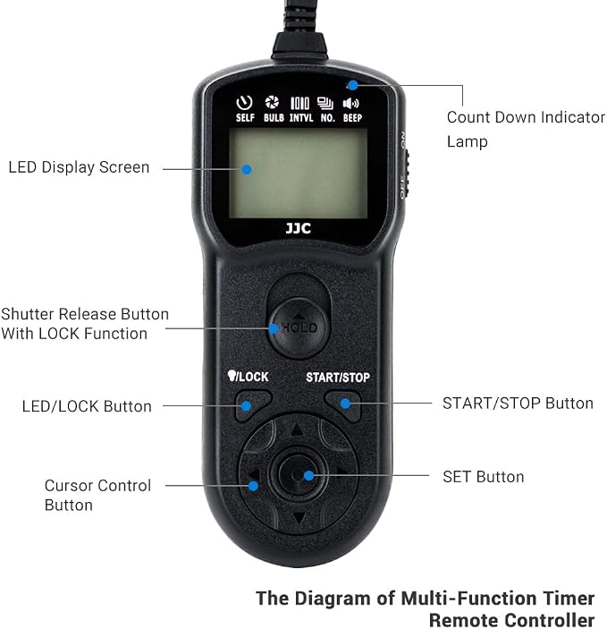 JJC Intervalometer Timer Remote Shutter Release Time Laspe - Image 5