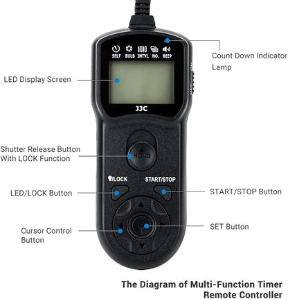 JJC Intervalometer Timer Remote Shutter Release Time Laspe - Image 5