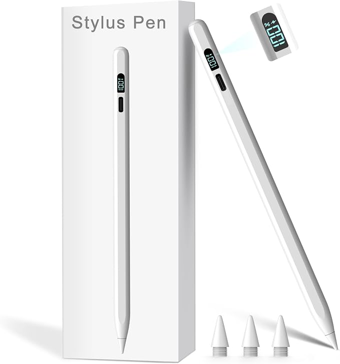 Stylus Pen for iPad M3/M4/9/10th Generation, LED Display Fast Charge Pencil by StylusHome