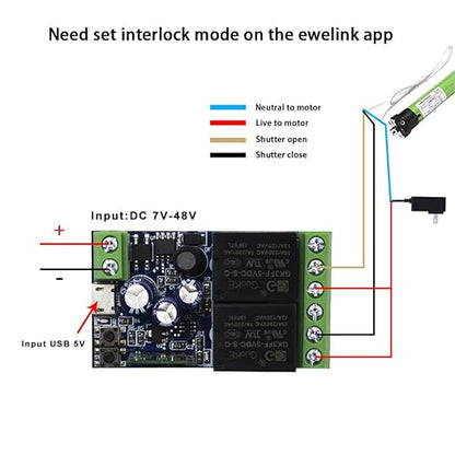 Ewelink WiFi Wireless Smart Relay Module USB 5v 2 Channel Momentary Toggle - Image 6