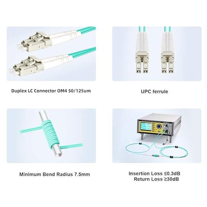 FLYPROFiber- 0.2M-6Pack OM4 LC to LC Fiber Patch Cable, MM Multimode Fiber - Image 3