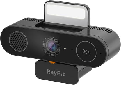 5-in-1 Design 4K Webcam with Speaker and Microphone, Built-in Light, Privacy by RayBit