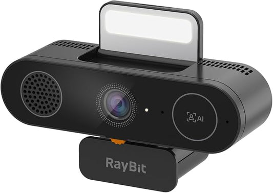 5-in-1 Design 4K Webcam with Speaker and Microphone, Built-in Light, Privacy by RayBit