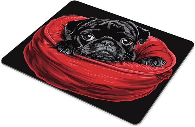 Square Mouse Pad Cartoon Black Bulldog-1, Gaming Mouse Pads - Image 6