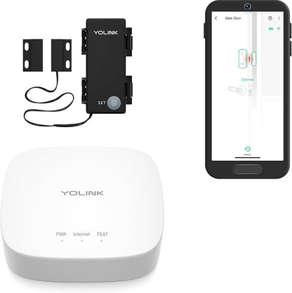 YoLink LoRa Smart Outdoor Contact Sensor & Hub Starter Kit, Gate & Shed Door by YoLink