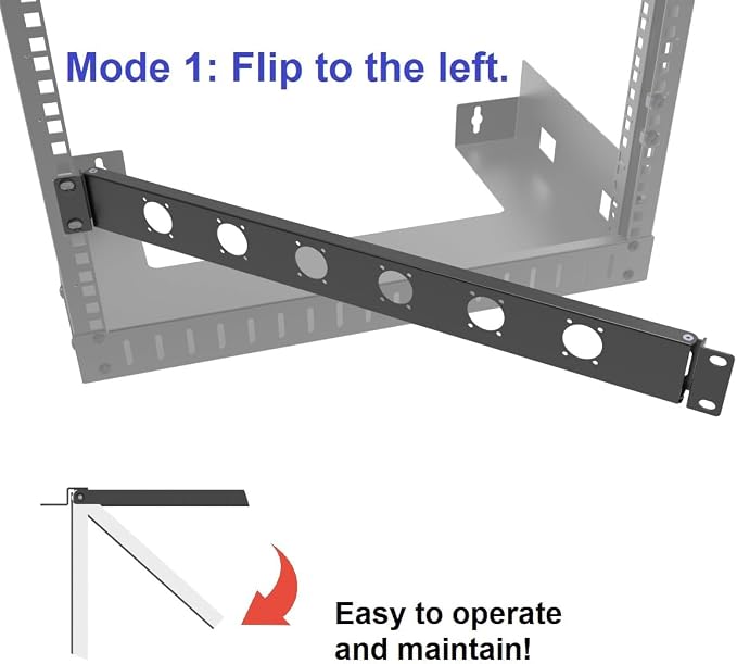 1U Hinged Rack Panel 6D XLR HDMI Audio Rack Mount Panel - Image 3