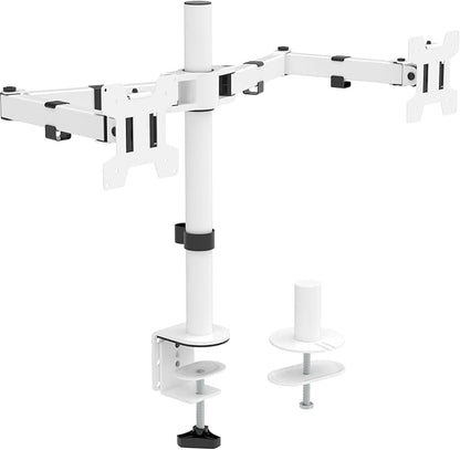 WALI Dual LCD Monitor Fully Adjustable Desk Mount Stand Fits 2 Screens up to 27 by WALI