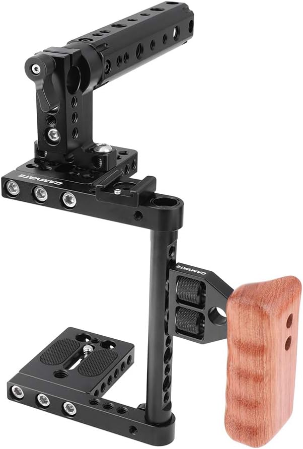 CAMVATE DSLR Camera Cage Top Handle Wood Grip Compatible - Image 5
