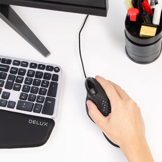 DeLUX Seeker Wired Ergonomic Vertical Mouse - Image 7