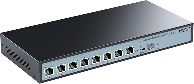 SODOLA 8 Port 2.5G Web Managed PoE Switch 120W | 1X 10G SFP+ & 8 x 2.5GBase-T by SODOLAPoENETWORKS