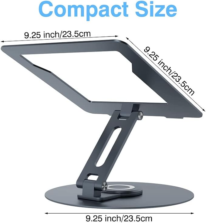 Swivel Laptop Stand for Desk, Adjustable Height Aluminum Computer Stand - Image 3