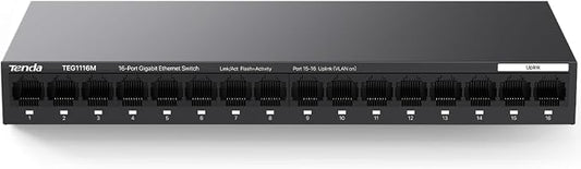Tenda TEG1116M 16 Port Gigabit Switch, Unmanaged Ethernet Switch by Tenda