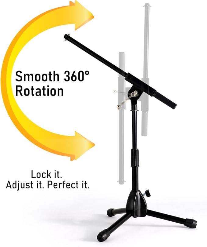 Stage Rocker Foldable Tripod Low-Profile Mic Boom Stand - Image 2