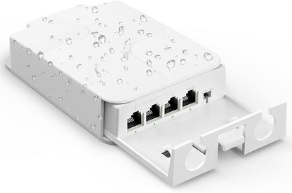 YuanLey 4 Port Outdoor PoE Extender 1 in 3 Out, IEEE 802.3af/at Mini 4 Channel by YuanLey