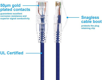 Monoprice Cat6 14ft Purple Component Level Patch Cable UTP 28AWG 550MHz Pure - Image 3