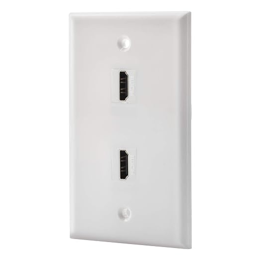 2 Port HDMI Female to Female Wall Plate in White by LULOSK