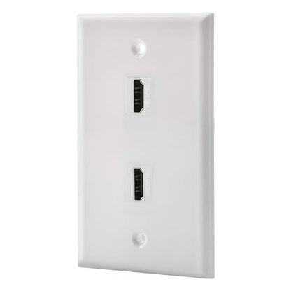 2 Port HDMI Female to Female Wall Plate in White by LULOSK