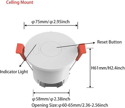 Presence Sensor, WenzhiIoT Smart Motion Sensor Zigbee 5.8 GHz Radar MmWave - Image 2