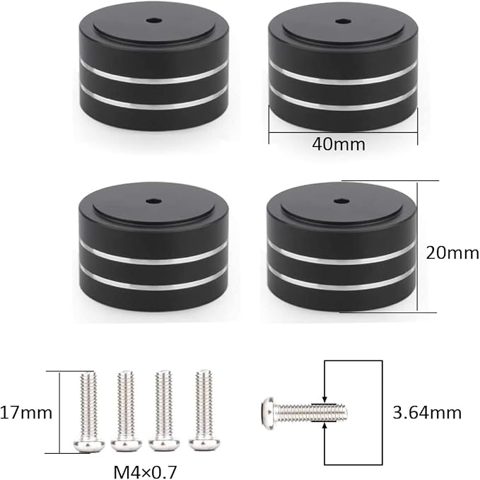 Tertullus 4 Pcs HiFi Speaker Isolation Feet 40x20mm Aluminum Speaker Spike Pad - Image 5
