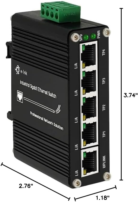 Mini Industrial 5 Ports Gigabit Switch Hardened 5 Port RJ45 10/100/1000Mbps - Image 8
